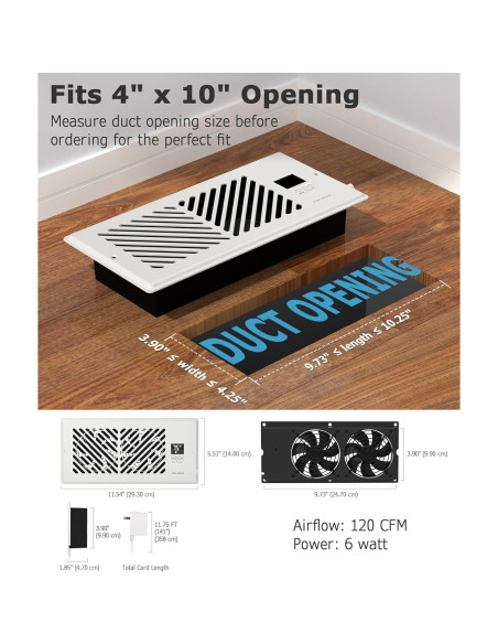 Ventilador de Refuerzo ATOM NEXUS 4x10" Ajustable 10 Velocidades