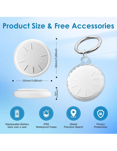 Tracker GPS ZITTZ 2 Pack Impermeable para iOS - Llaves y Equipaje