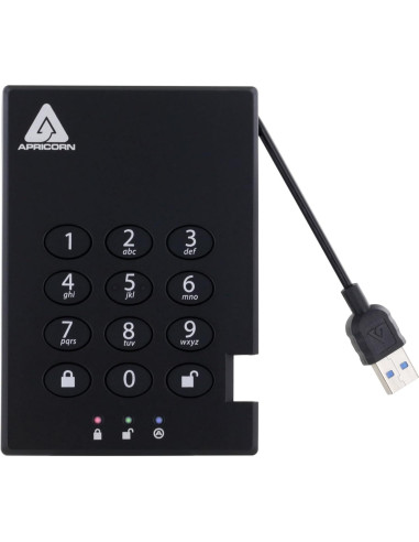 Disco Duro Externo Apricorn Padlock 1TB USB 3.0 Negro