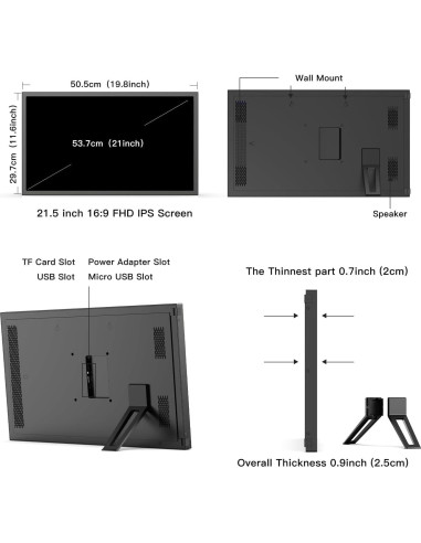Marco de Foto Digital Nethgrow 21.5" FHD 32GB WiFi