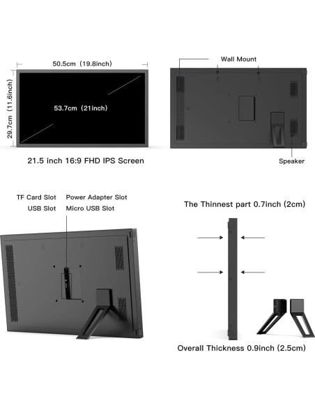 Marco de Foto Digital Nethgrow 21.5" FHD 32GB WiFi