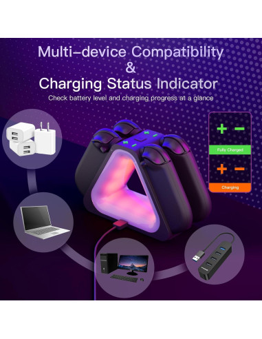 Dock de Carga Rápida Hosanwell para Joy-Con Switch 2 - 4 Controladores