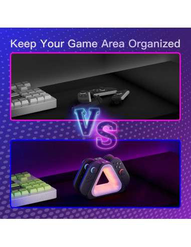 Dock de Carga Rápida Hosanwell para Joy-Con Switch 2 - 4 Controladores