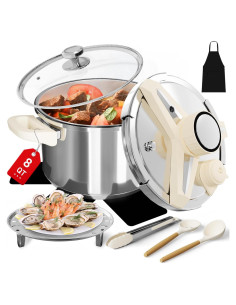 Olla de presión Abijan 8 QT acero inoxidable 10 piezas
