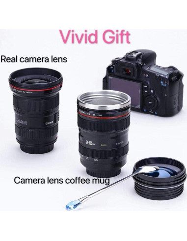 Taza de café Chasing Y en forma de lente de cámara 350ml