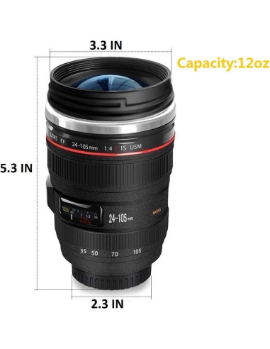 Taza de café Chasing Y en forma de lente de cámara 350ml