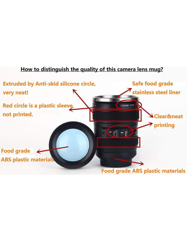 Taza de café Chasing Y en forma de lente de cámara 350ml