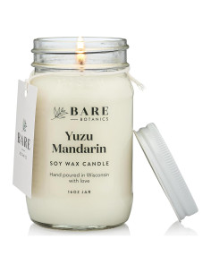 Vela Aromática de Soja Bare Botanics Yuzu Mandarin 16 oz