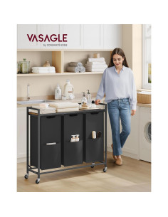 Clasificador de Ropa VASAGLE 165L con 3 Bolsas Desmontables 2