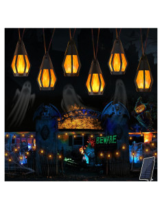 Luces de Cadena Solares Halloween Jnaurb 6.4m 10 Bombillas LED
