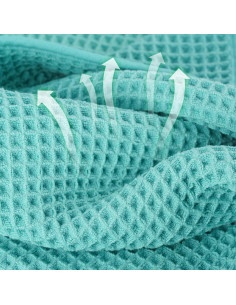 Juego de 2 Toallas de Cara Microfibra Turquesa 33x33 cm 2