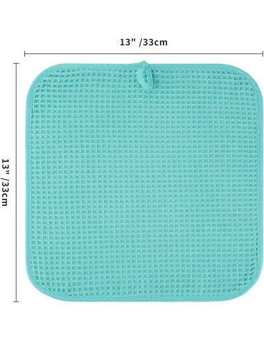 Juego de 2 Toallas de Cara Microfibra Turquesa 33x33 cm