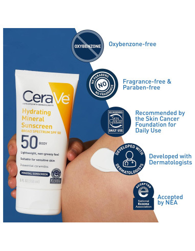 CeraVe Protector Solar Mineral SPF 50 142 g - Hidratante