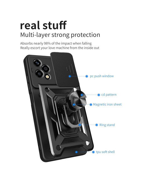 Funda Huawei Honor 200 Lite + 2 Vidrios Templados, Azul Funda Huawei Honor 200 Lite + 2 Vidrios Templados, Azul