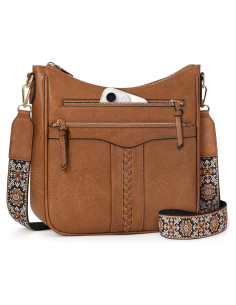 Bolso Cruzado RAINSMORE para Mujeres de Cuero PU Marrón