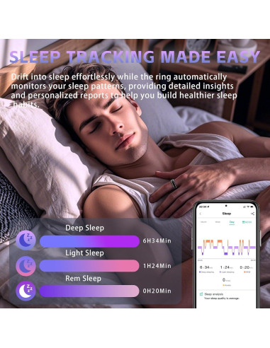 Anillo inteligente Anarow para hombres - Monitoreo de salud 5ATM