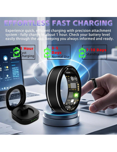 Anillo inteligente Anarow para hombres - Monitoreo de salud 5ATM