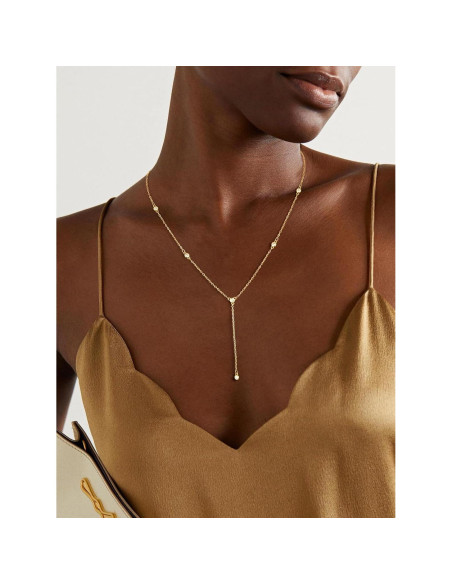 Collar Lariat de Oro 14K para Mujeres con Colgante Y