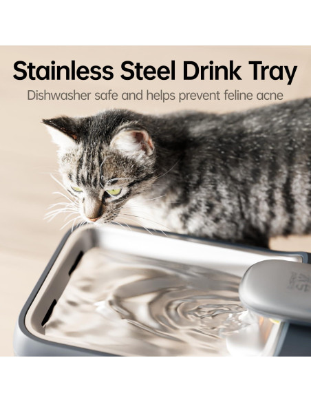 Fuente de Agua Automática PETSEE 4.5L Acero Inoxidable Gris Fuente de Agua Automática PETSEE 4.5L Acero Inoxidable Gris