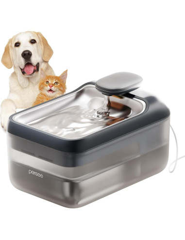 Fuente de Agua Automática PETSEE 4.5L Acero Inoxidable Gris