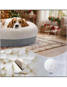 Cama para Perros y Gatos GORTUPI Redonda 45.72 cm Suave Antideslizante 2