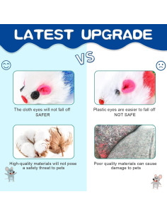 Juguetes para Gatos FYNIGO - Set 17 Ratones Sonajeros con Plumas 2