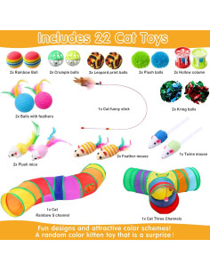 Conjunto de Juguetes para Gatos Poen 22 Piezas Interactivos 2