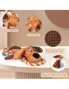 Juguete para Perros Letsmeet Squeaky Cuerda 33x19 cm 2