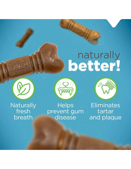 Golosinas Dentales Naturales para Perros Natural Farm Mini 66 Cuentas