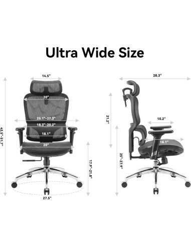 Silla de Oficina Ergonómica SIHOO M56B con Soporte Lumbar