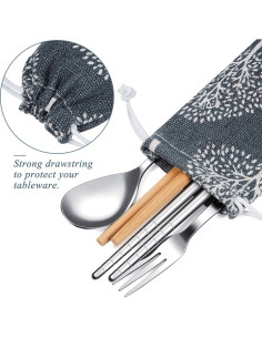 Funda para Pajitas Outus 20 Piezas Lona Reutilizable 26x6 cm 2