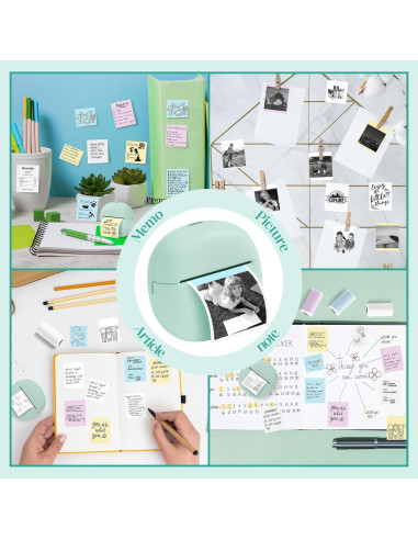 Impresora Térmica Mini GQIRIL Bluetooth Verde - Sin Tinta