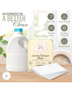 Hojas de detergente ecológicas Wash Day 64 unidades aroma fresco 2