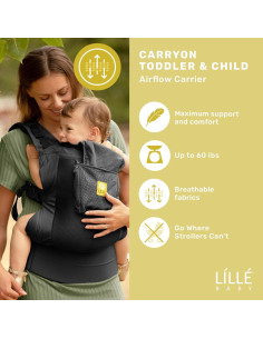 Portabebés Ergonómico LILLEbaby CarryOn Airflow Negro 9.1-27.2 kg 2