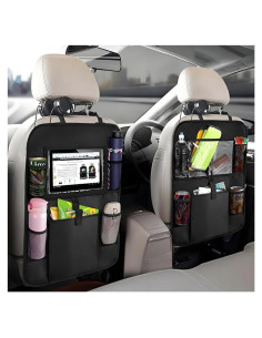 Organizador de Asiento Trasero de Coche Gasedin 2 PCS Negro