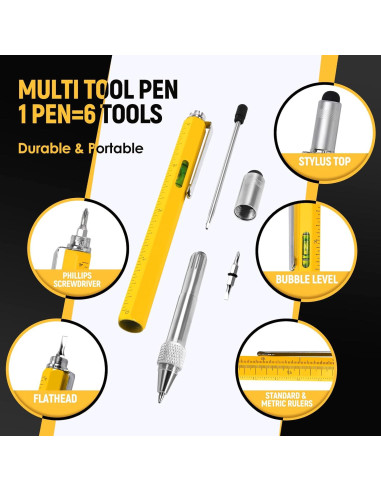 Bolígrafo Multiherramienta BIIB Amarillo 5 Piezas DIY