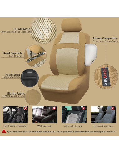 Funda de Asiento CAR PASS Beige Completo Universal 3D