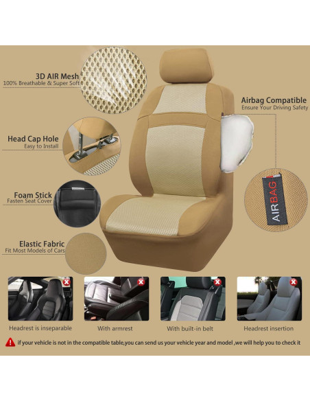 Funda de Asiento CAR PASS Beige Completo Universal 3D