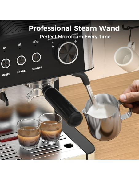 Máquina de Espresso COWSAR 20 Bar con Molinillo y Vapor