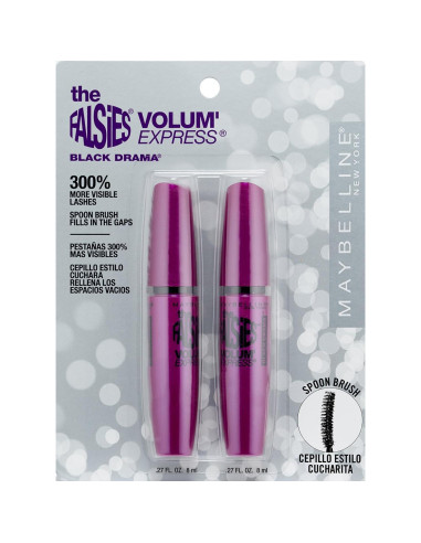 Máscara Lavable Volum' Express Falsies Maybelline 7.39 ml x2