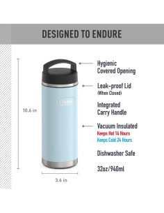 Botella de Agua Acero Inoxidable Thermos 32 Oz Aislamiento 2