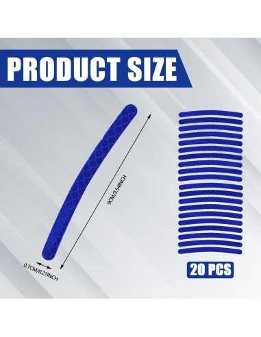 20 Calcomanías Reflectantes PACLVIO para Ruedas de Automóvil