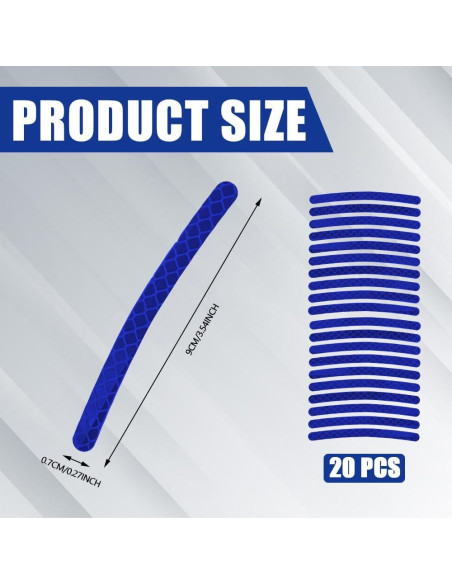 20 Calcomanías Reflectantes PACLVIO para Ruedas de Automóvil