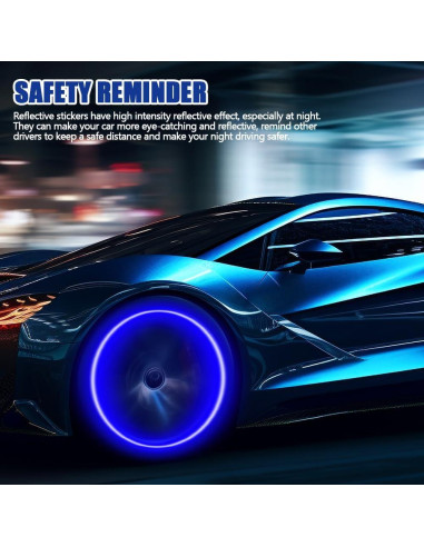 20 Calcomanías Reflectantes PACLVIO para Ruedas de Automóvil