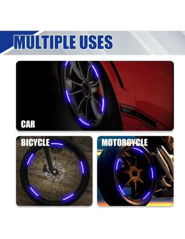 20 Calcomanías Reflectantes PACLVIO para Ruedas de Automóvil