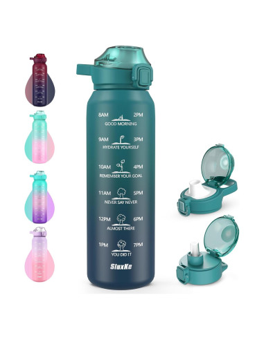 Botella de Agua Aislada SLUXKE 24oz Acero Inoxidable Azul