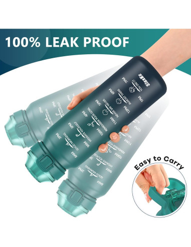 Botella de Agua Aislada SLUXKE 24oz Acero Inoxidable Azul