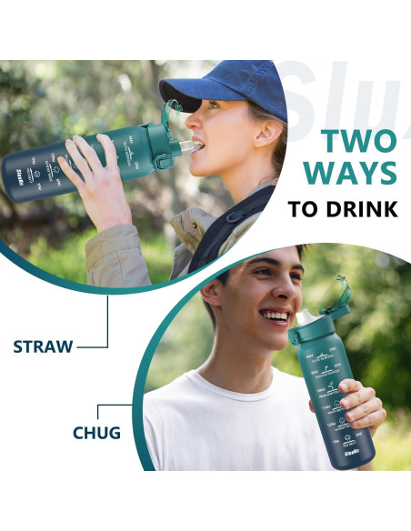 Botella de Agua Aislada SLUXKE 24oz Acero Inoxidable Azul