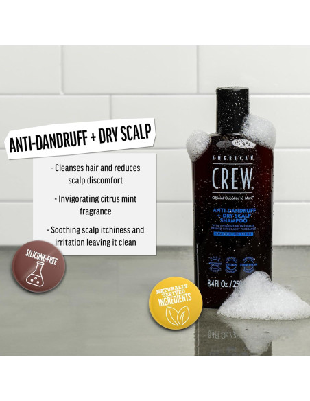 Champú Anticaspa American Crew 248 ml - Cuero Cabelludo Seco