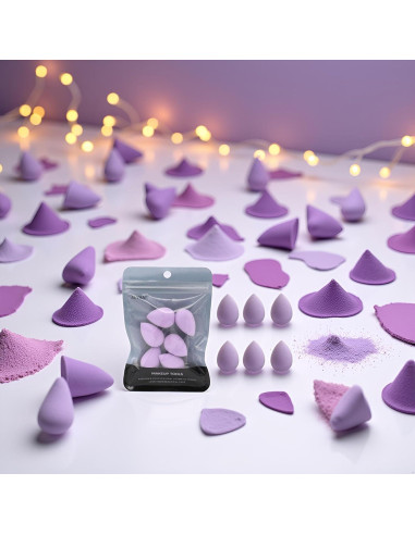 Set de 4 Esponjas de Maquillaje Mini Moradas Jinshining